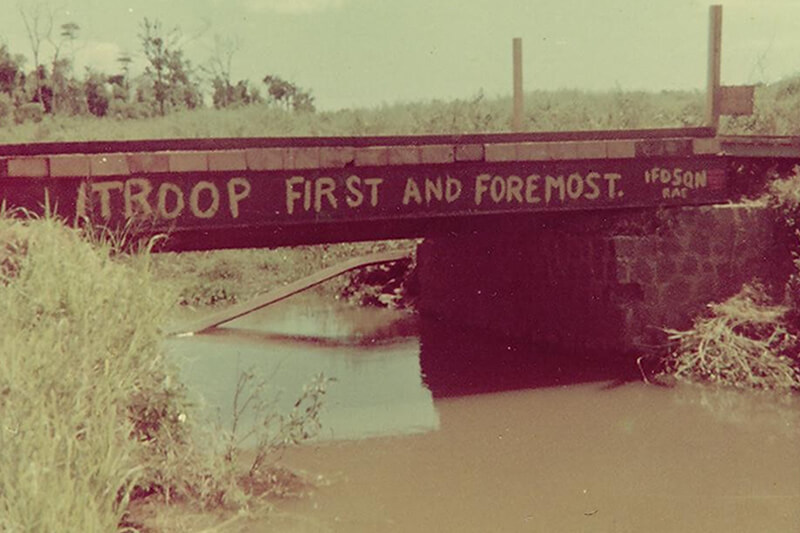 Bridge repaired by 1 Troop of 1 FD SQN - 1969